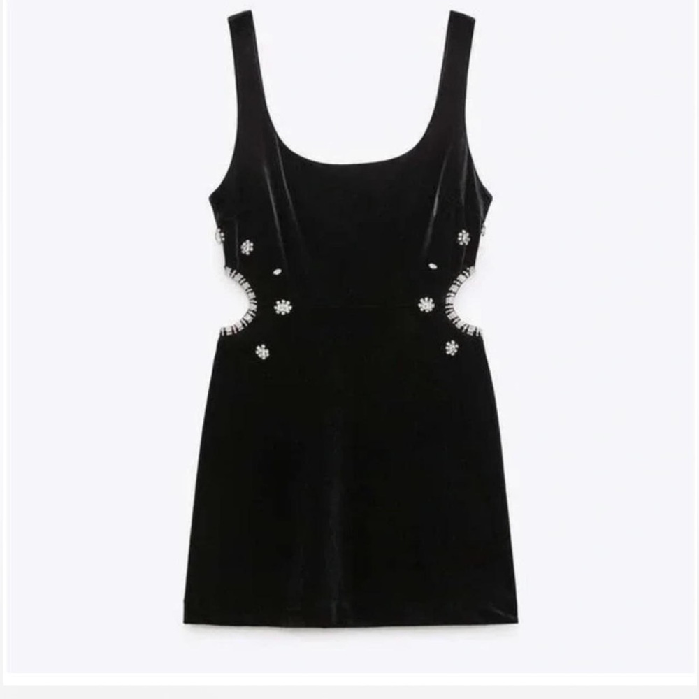 ZARA embellished velvet holiday dress